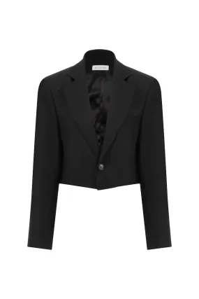 BOXY CROPPED JACKET IN BLACK