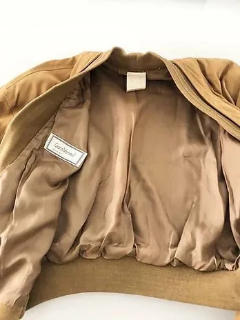 1980s GIANNI VERSACE BROWN SUEDE CROPPED BOMBER JACKET