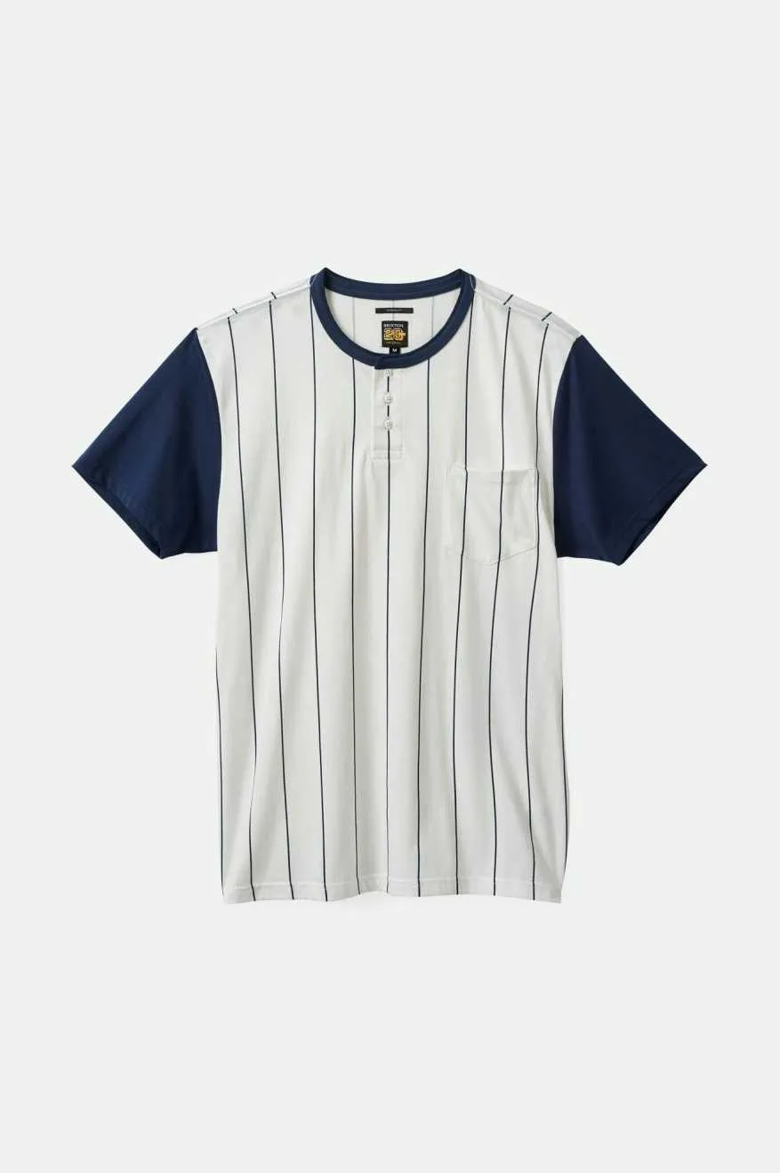 20th Anniversary Detroit Henley Pocket T-Shirt - Off White/Washed Navy