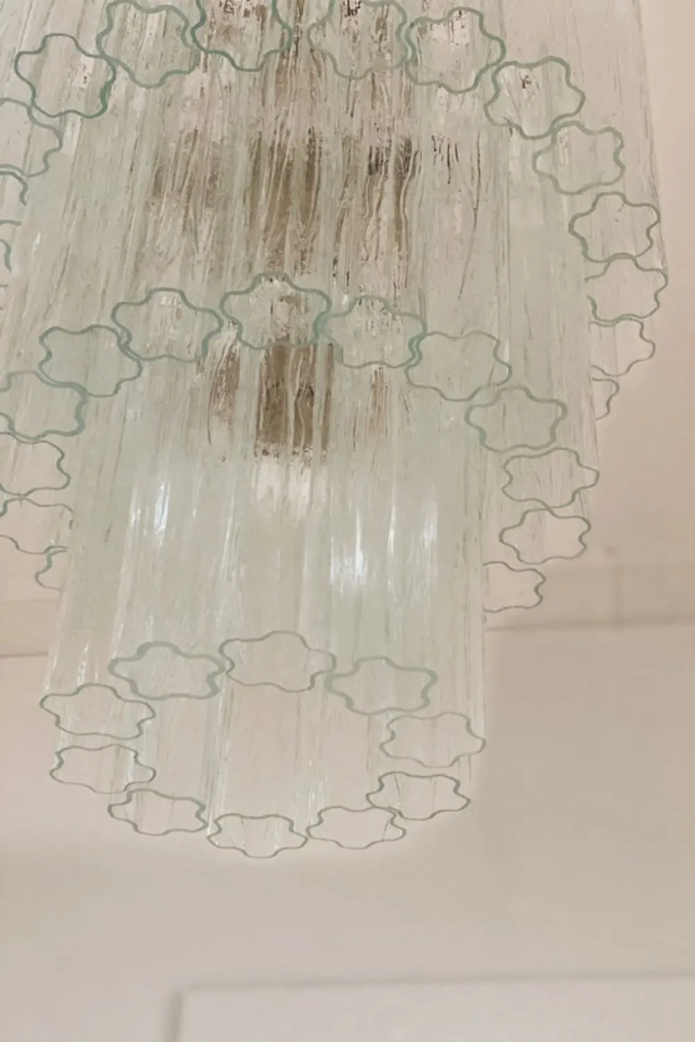 52-Tube Clear Murano Glass Chandelier