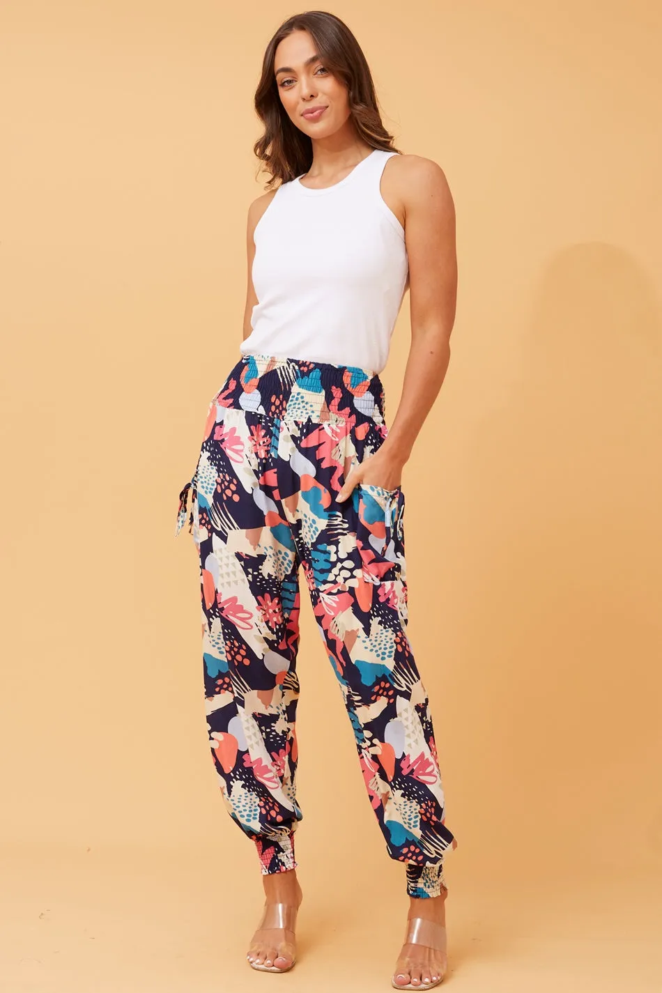 ABSTRACT PRINT HAREM PANTS