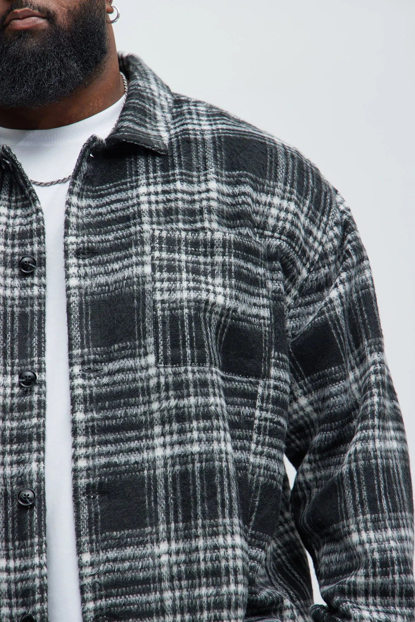 Agua Plaid Shacket - Black/White