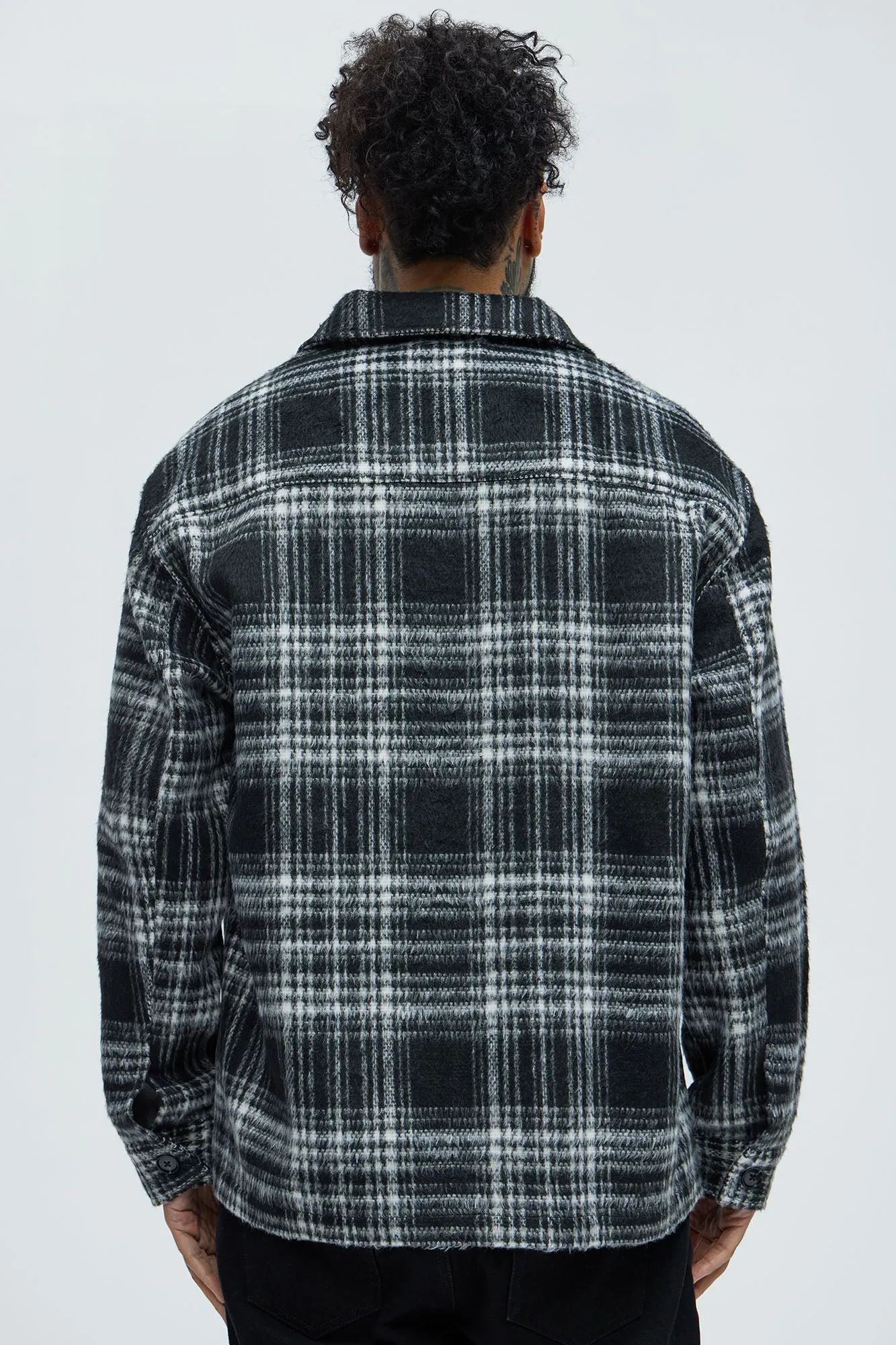 Agua Plaid Shacket - Black/White