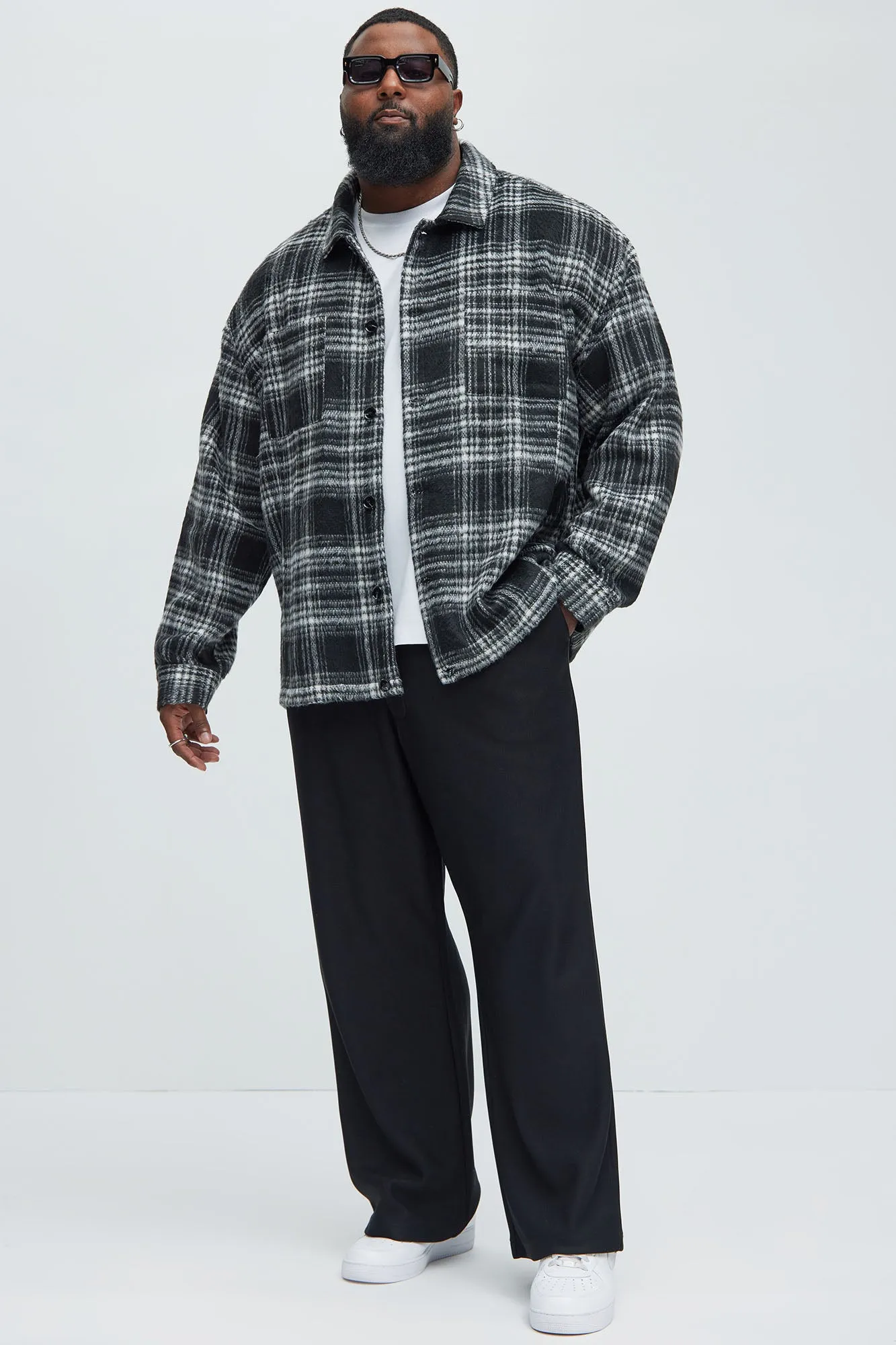 Agua Plaid Shacket - Black/White