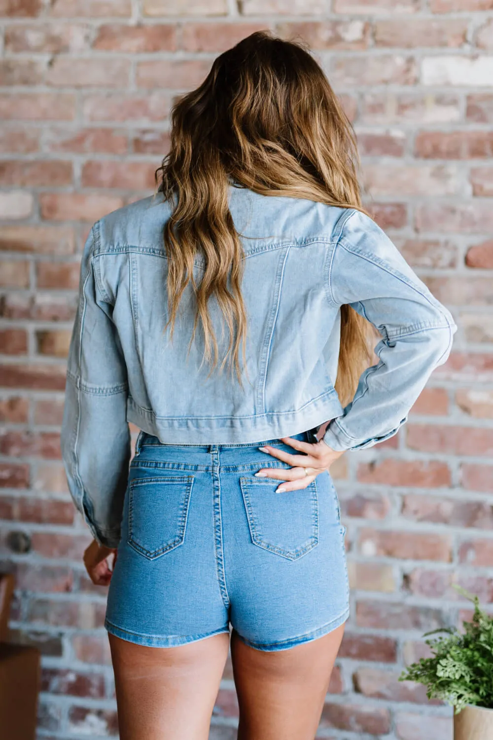 All I Want Button Front Cropped Denim Jacket