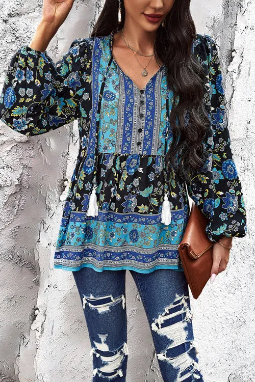 All In Boho Print Long Sleeve Top - 3 Colors