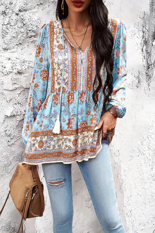 All In Boho Print Long Sleeve Top - 3 Colors