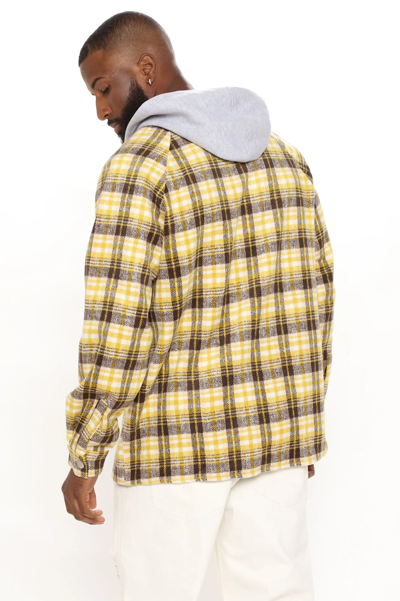 All Over Plaid Shacket - Yellow/combo