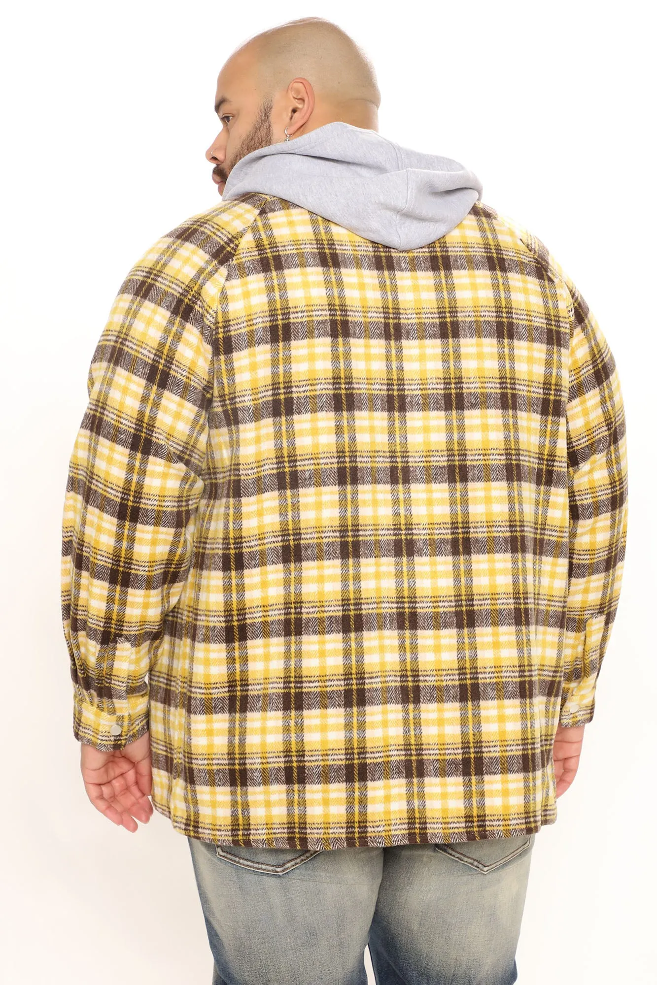 All Over Plaid Shacket - Yellow/combo