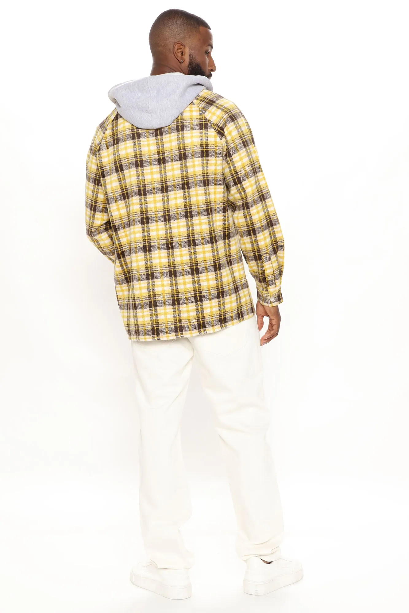 All Over Plaid Shacket - Yellow/combo