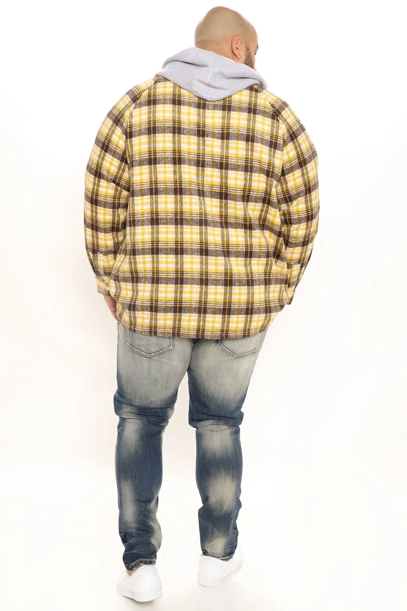 All Over Plaid Shacket - Yellow/combo