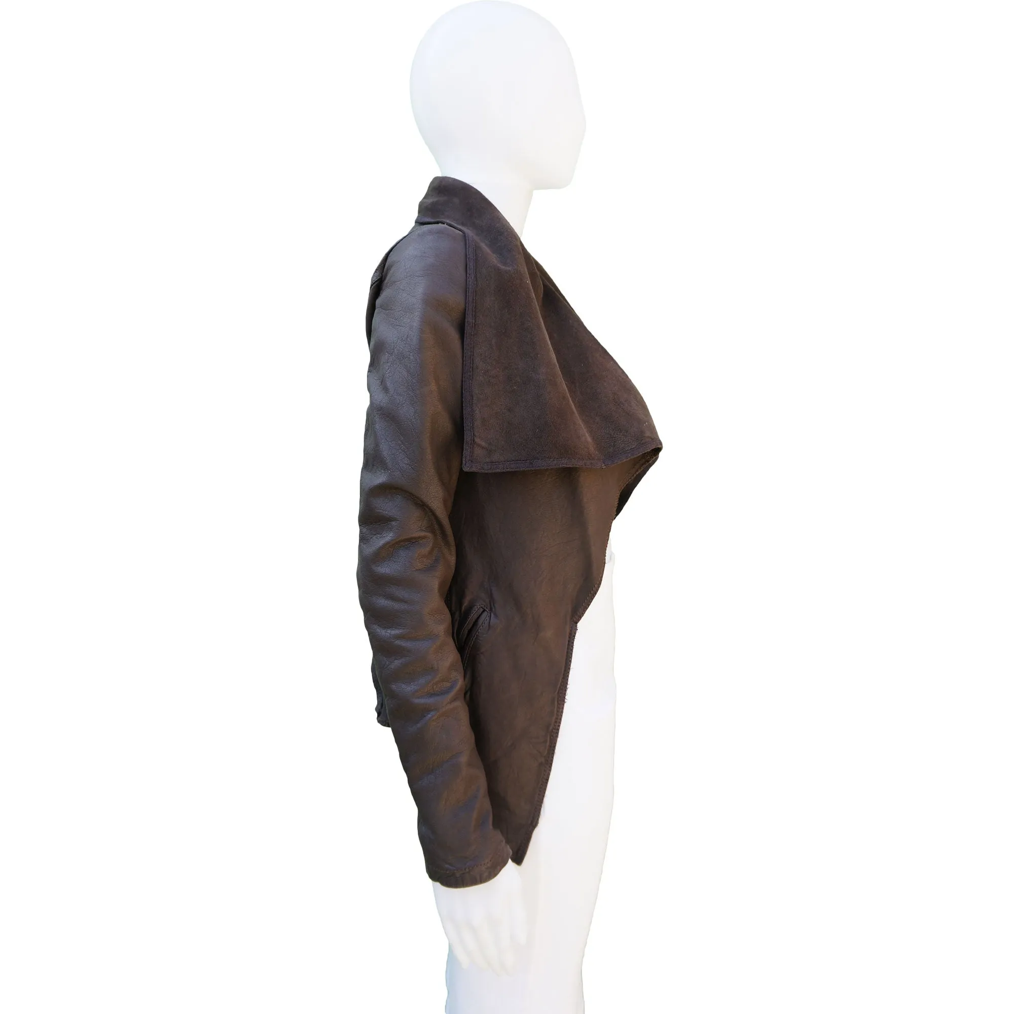 Allsaints Leather Open Front Jacket