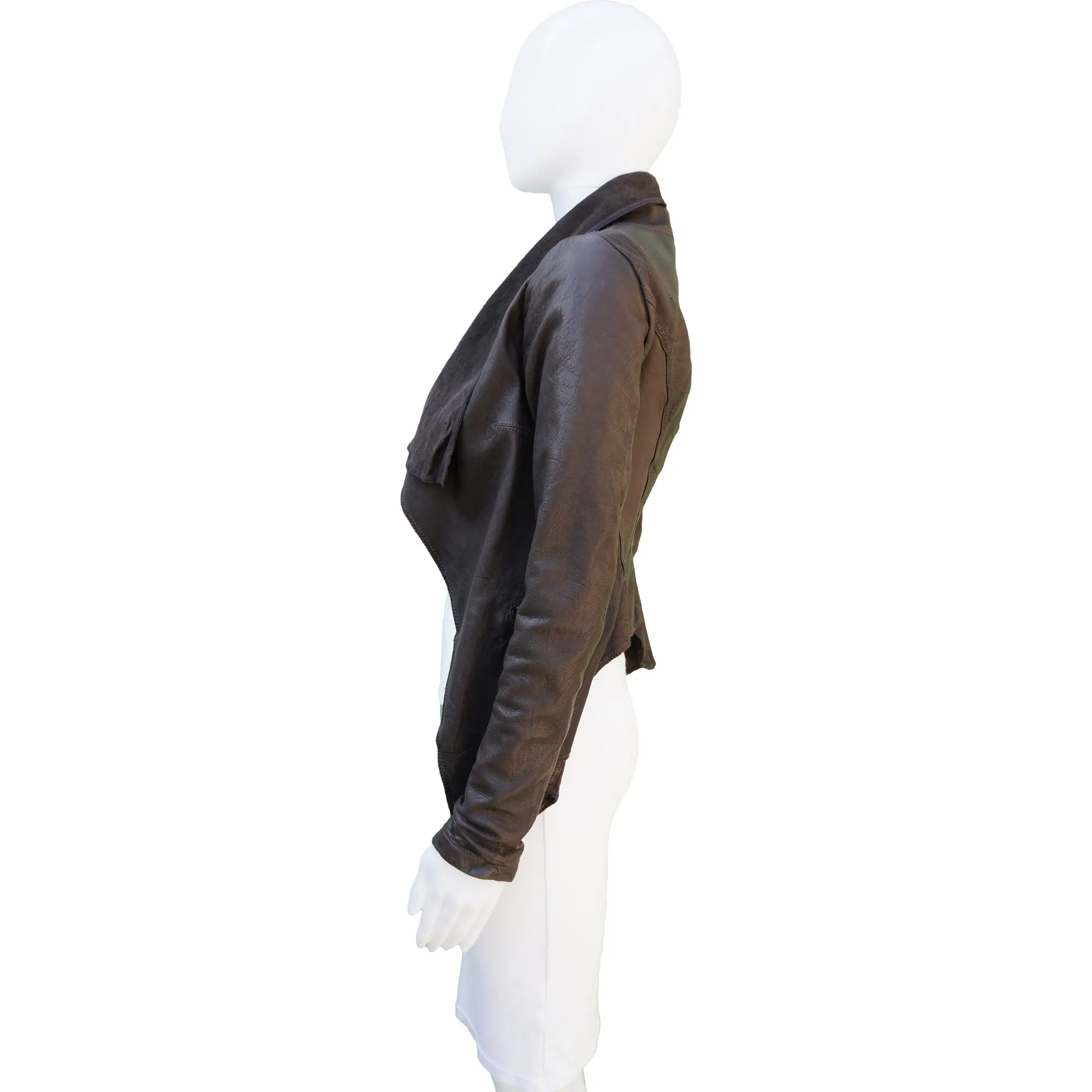 Allsaints Leather Open Front Jacket