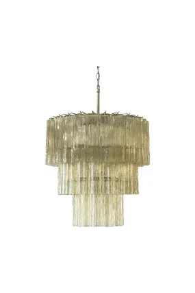 Amber Honey Murano Glass Tube Chandelier