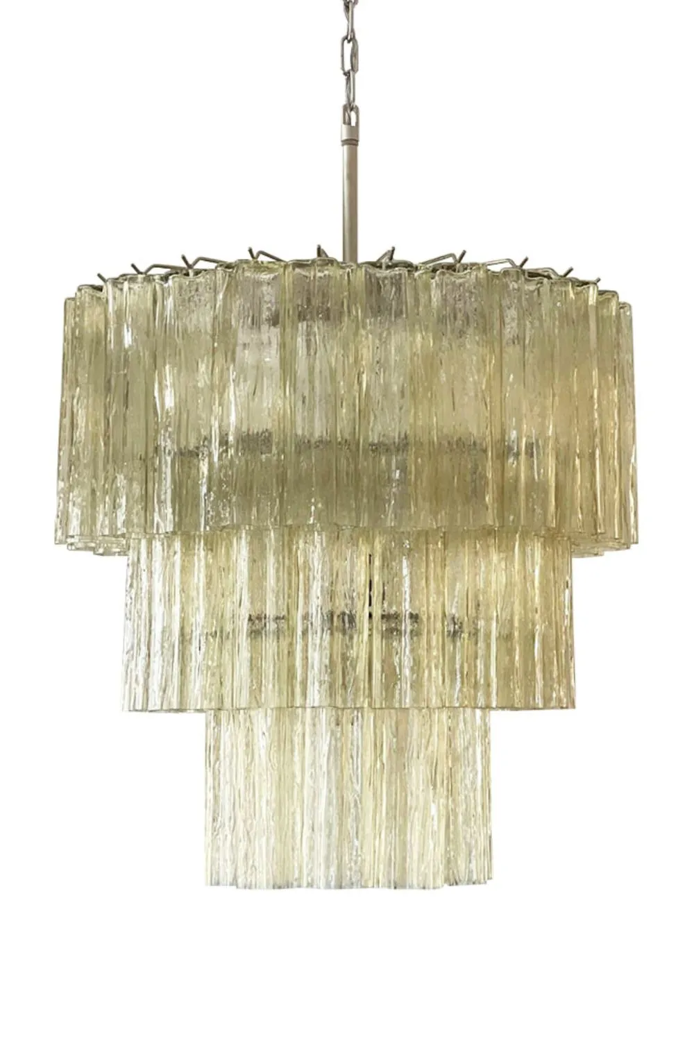 Amber Honey Murano Glass Tube Chandelier