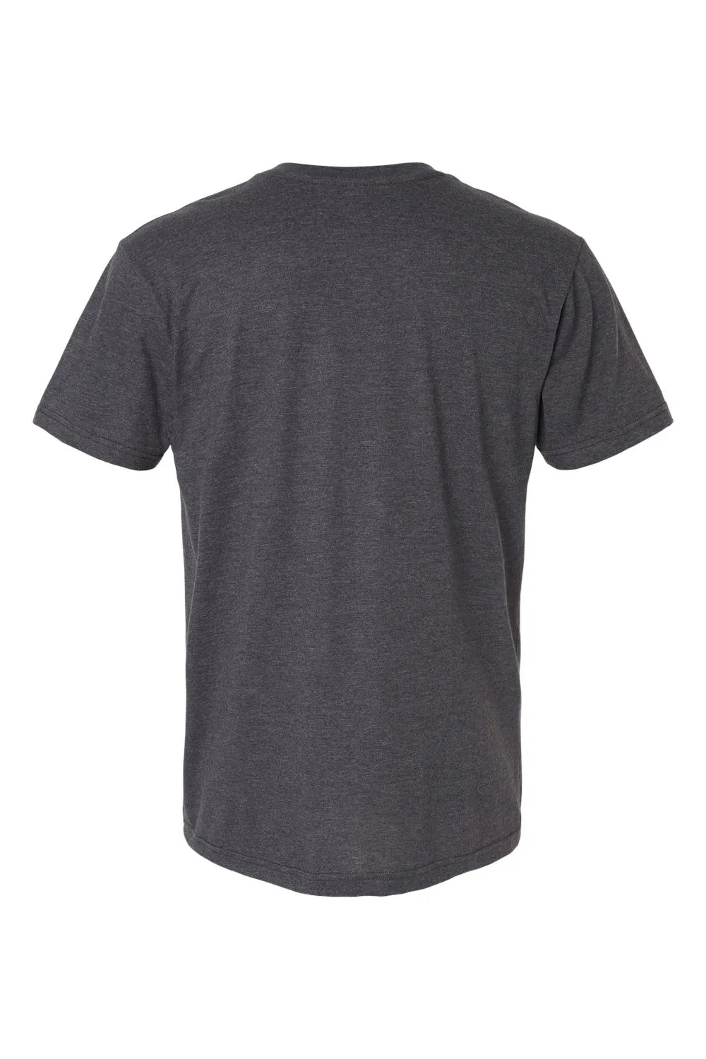 American Apparel Mens CVC Short Sleeve Henley T-Shirt - Heather Charcoal Grey