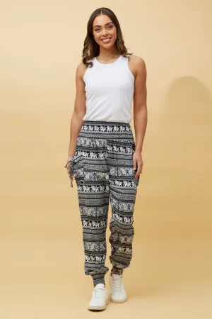 ANIMAL PRINT BOHO HAREM PANTS