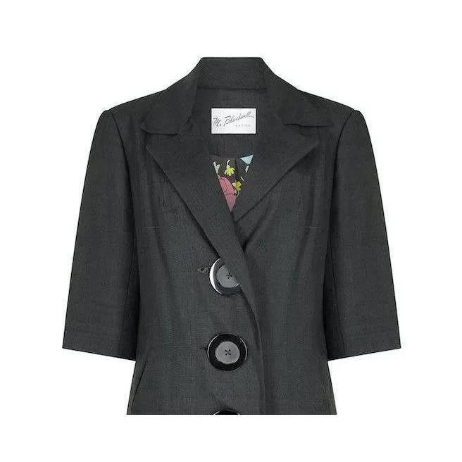 ARCHIVE - 1960s Mr Blackwell Black Linen and Silk Blend Coat Dress