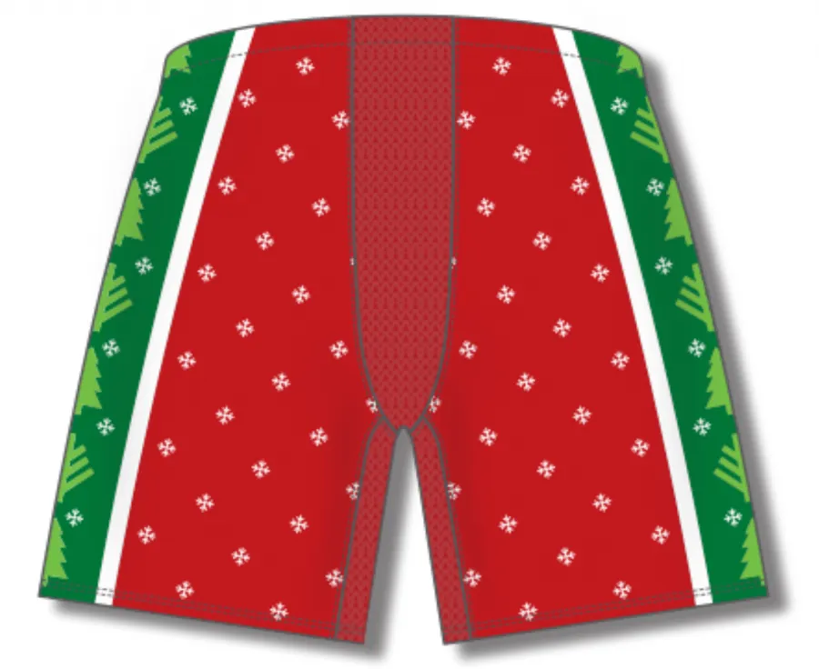 Athletic Knit (AK) ZH901-CHR2405 Red Christmas Sweater Sublimated Ice Hockey Pant Shell (Copy)