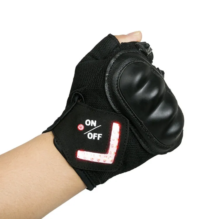 Automatic Induction Turn Signal Gloves Riding Warning Light Gloves, Color:Black(M)