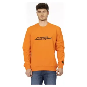 Automobili Lamborghini Orange Cotton Men Sweater