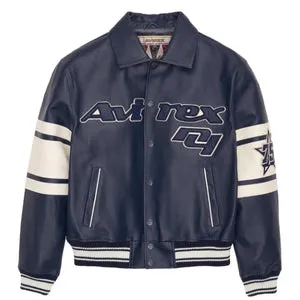 Avirex Royal Black Leather Jacket