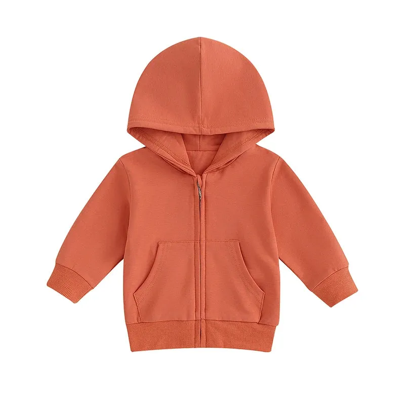 Baby Winter Coat Thickened Warm Hooded Jacket Solid Color Casual Outwear for Infant Toddler Boy Girl Autumn Spring