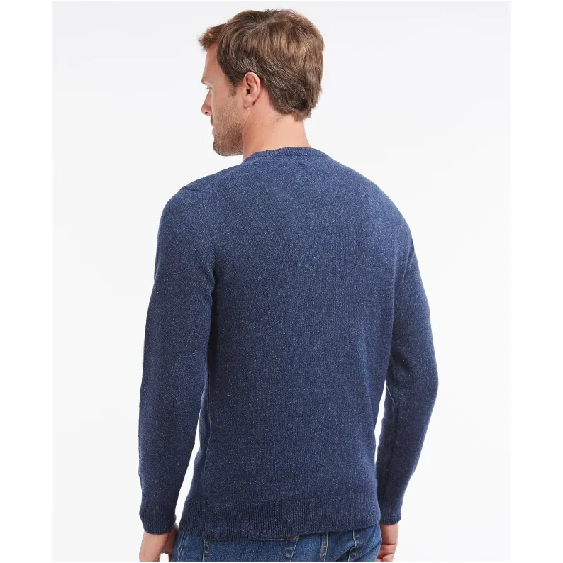 Barbour Tisbury Crew Wool-Blend Chunky Knit Sweater: Luxury Tweed-Fleck MKN0844BL91 Deep Blue