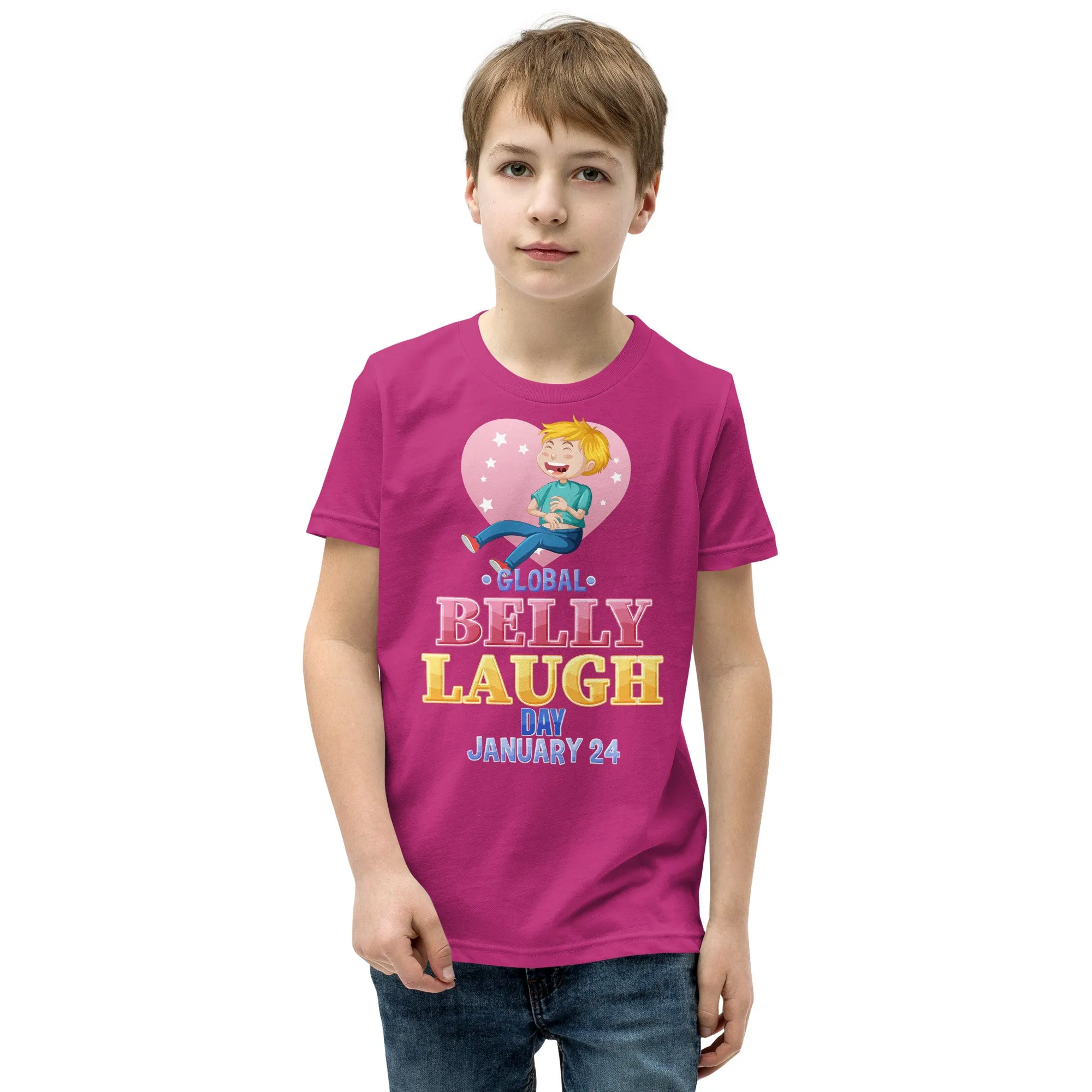 Belly Laugh Youth Short Sleeve Three Red T-Shirt