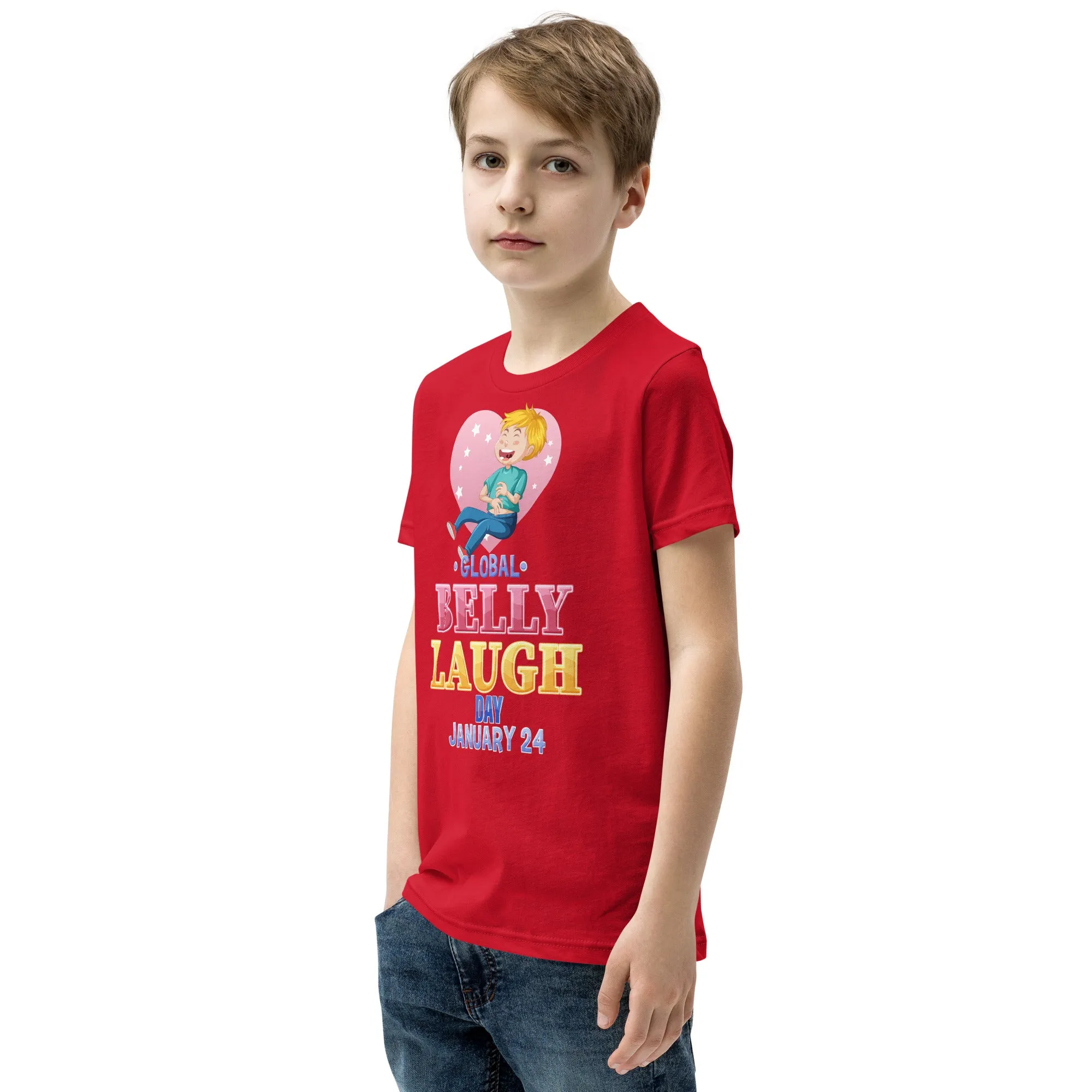 Belly Laugh Youth Short Sleeve Three Red T-Shirt