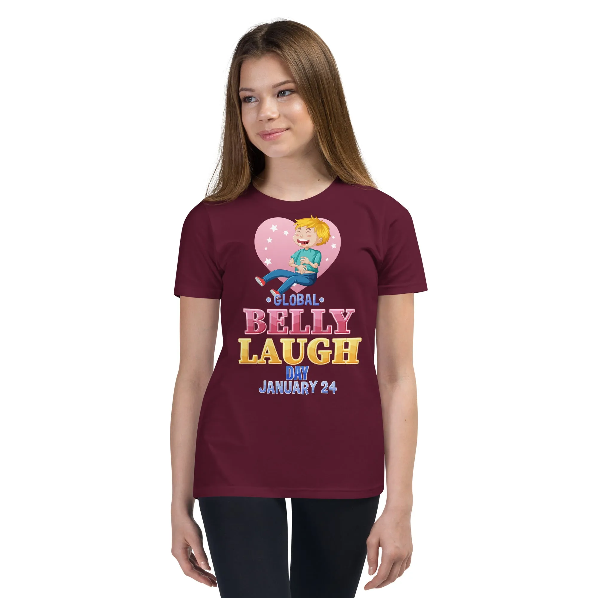 Belly Laugh Youth Short Sleeve Three Red T-Shirt