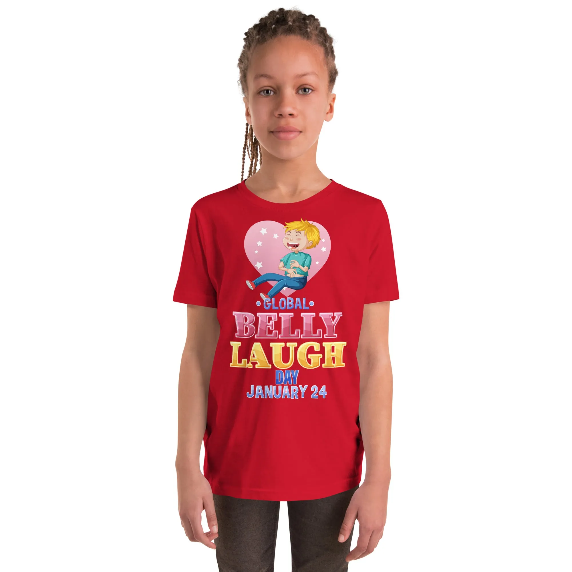 Belly Laugh Youth Short Sleeve Three Red T-Shirt