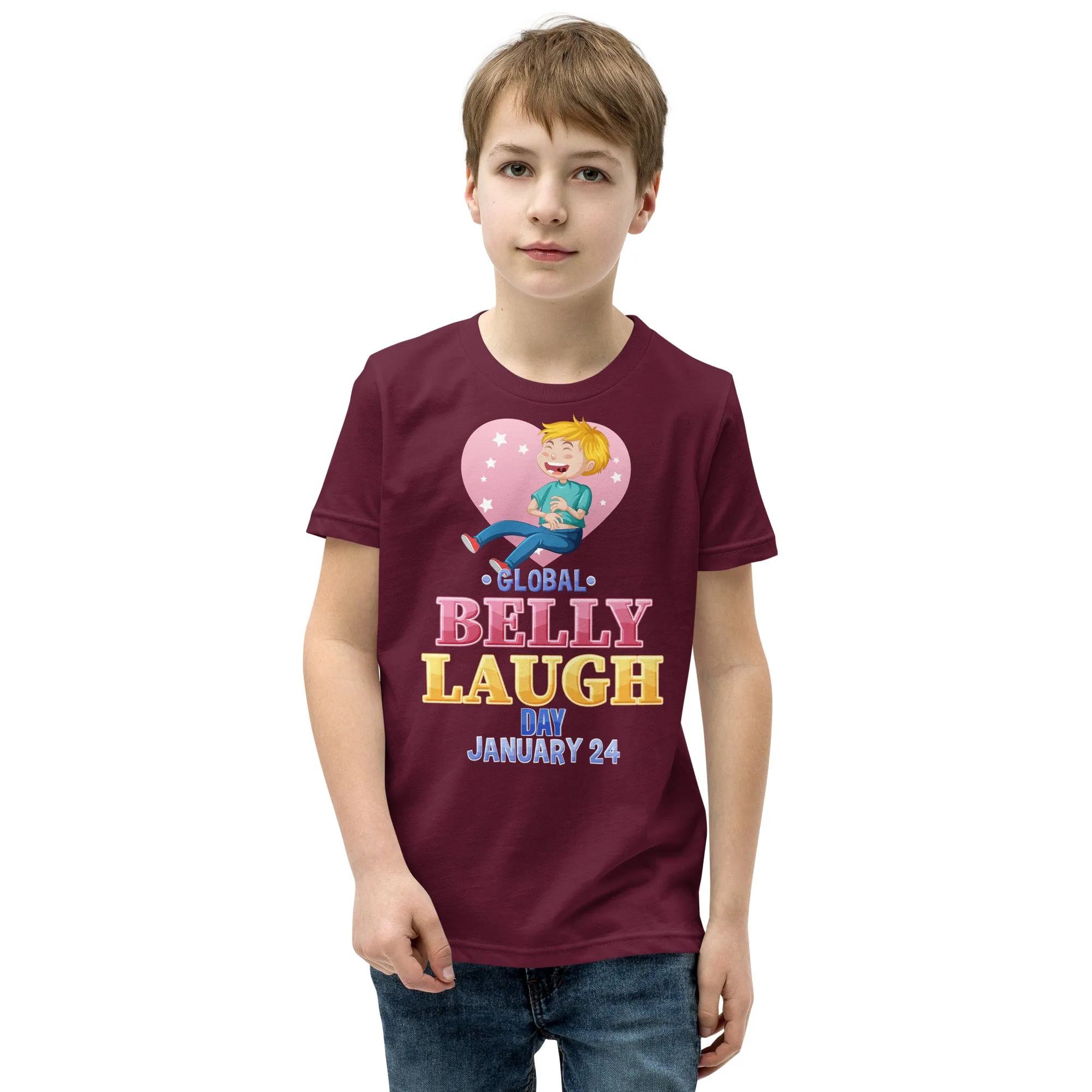 Belly Laugh Youth Short Sleeve Three Red T-Shirt