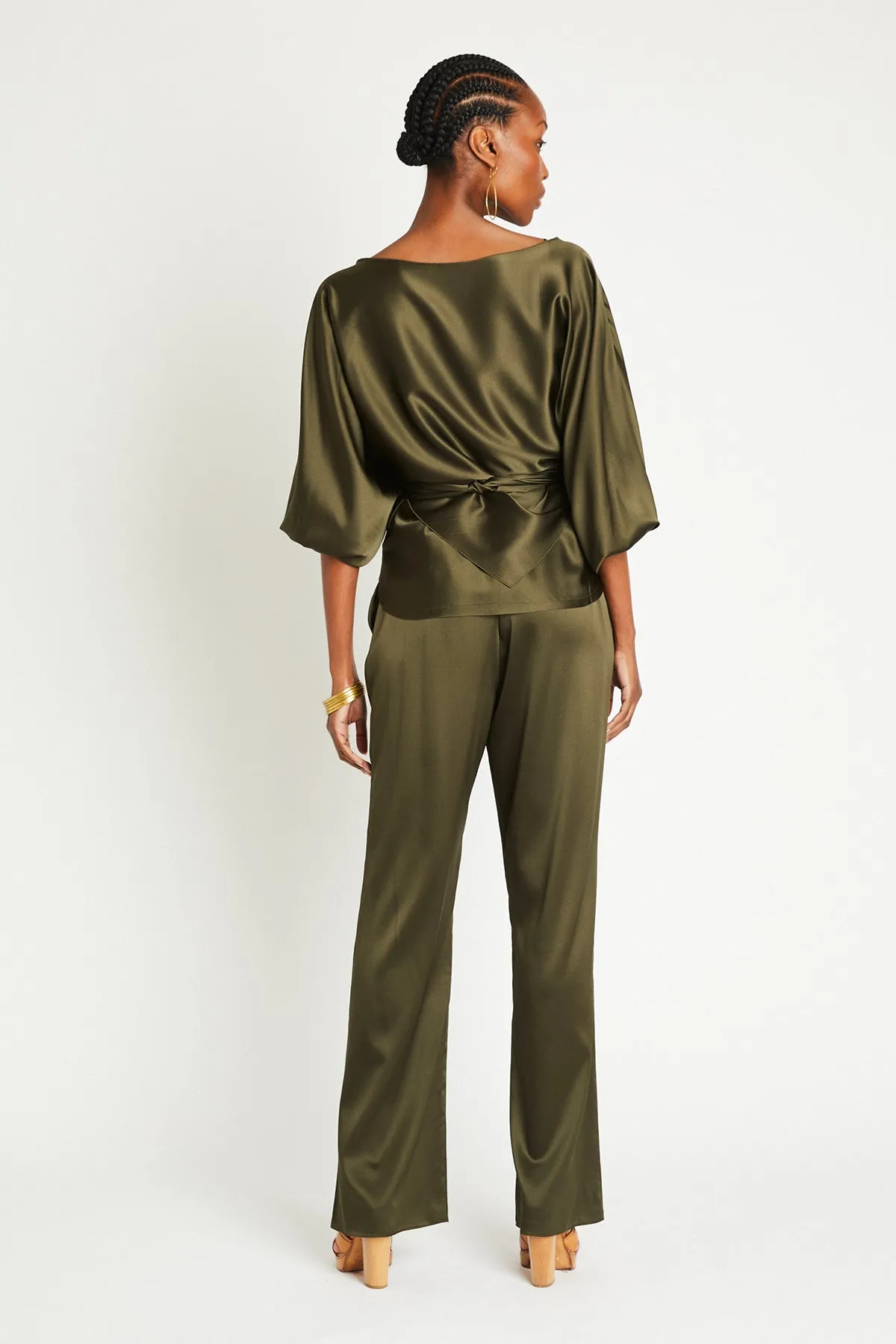   Beryll Liz Silk Pants | Olive