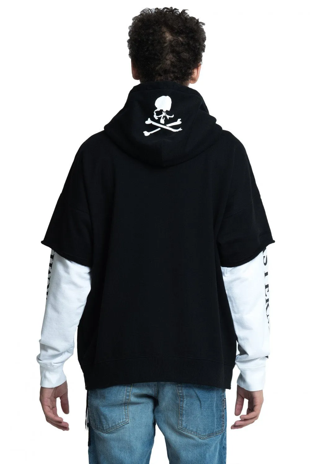 Black and White Double Layered Hoodie