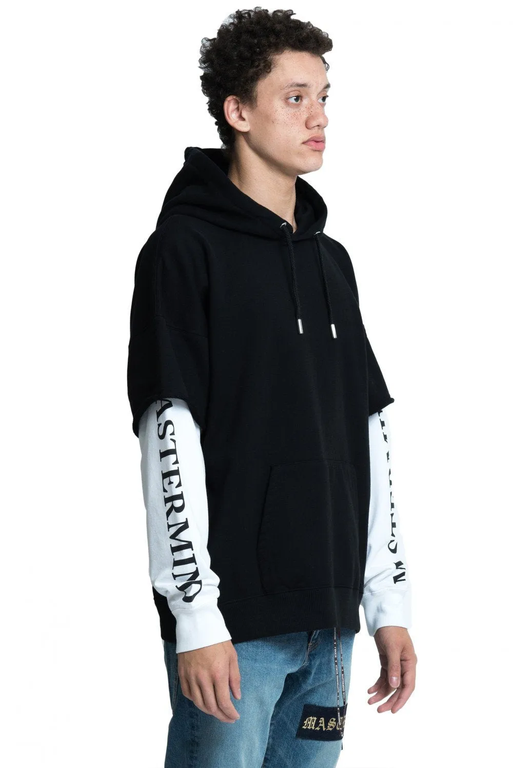 Black and White Double Layered Hoodie