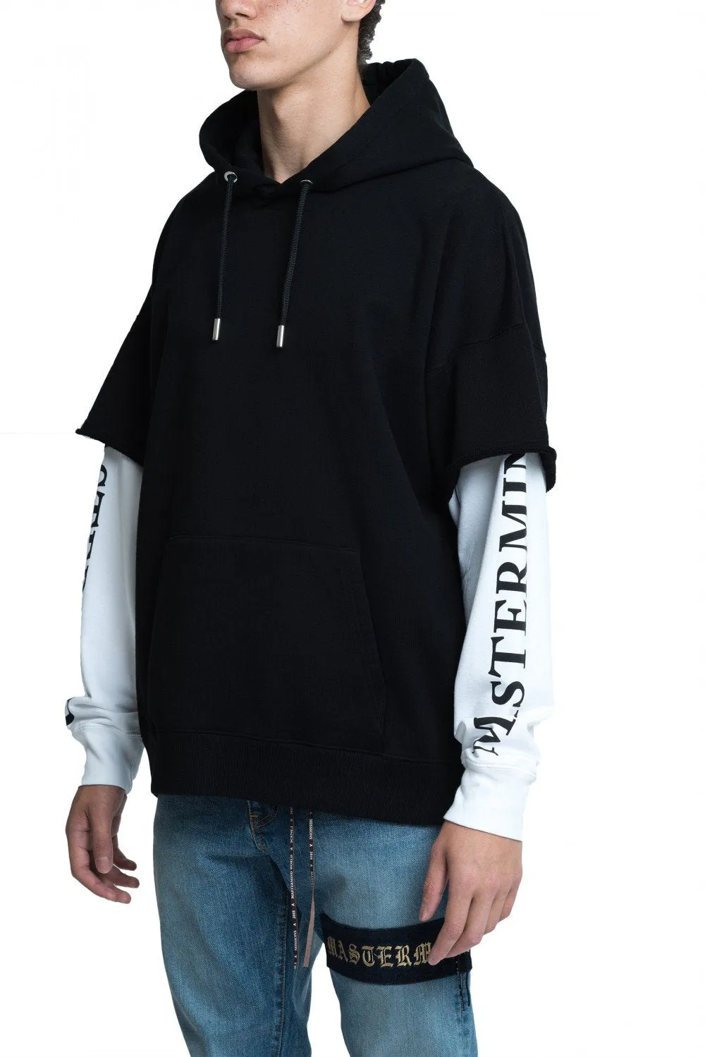 Black and White Double Layered Hoodie