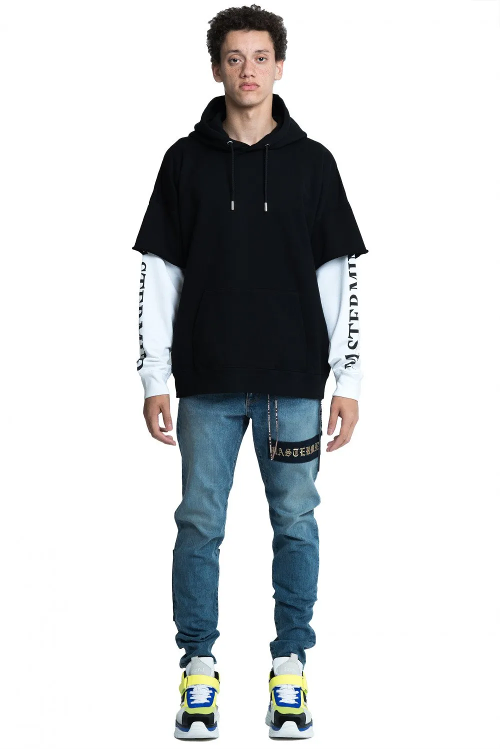 Black and White Double Layered Hoodie