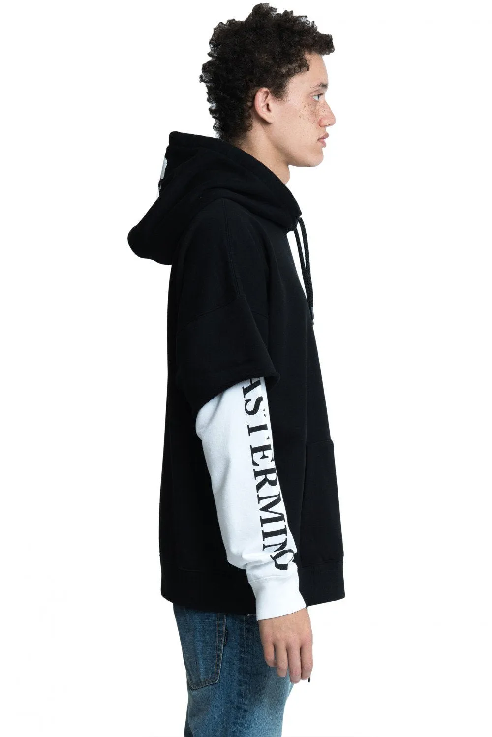 Black and White Double Layered Hoodie