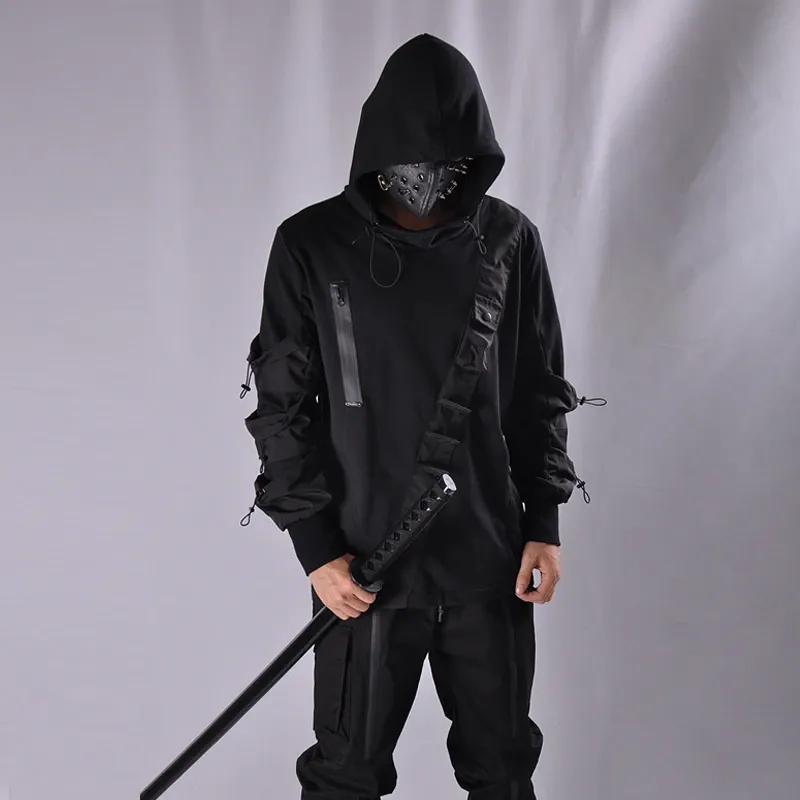 Black Techwear Hoodie