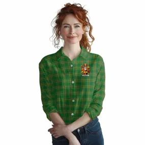 Broder Irish Clan Tartan Women's Casual Shirt with Coat of Arms