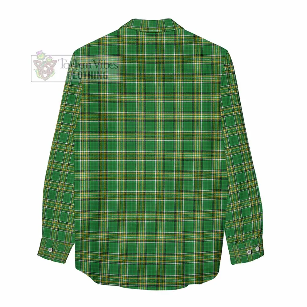 Brogan Irish Clan Tartan Women's Casual Shirt with Coat of Arms