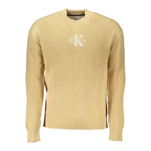 Calvin Klein Chic Beige Crew Neck Cotton Sweater