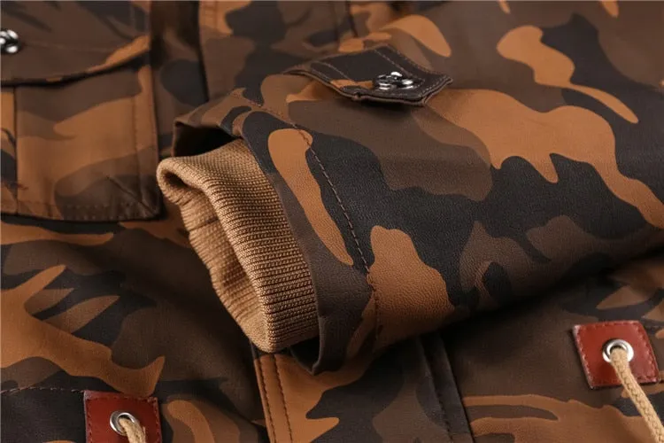 Camouflage Hoodie Fleeced Lined Winter Coats