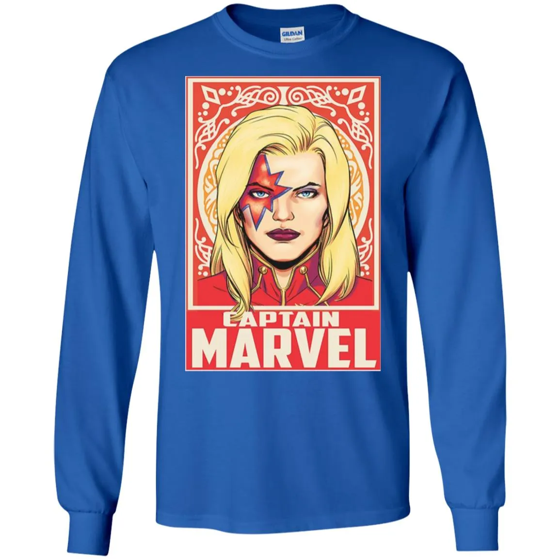 Captain Marvel Ornament Men Long Sleeve Shirt