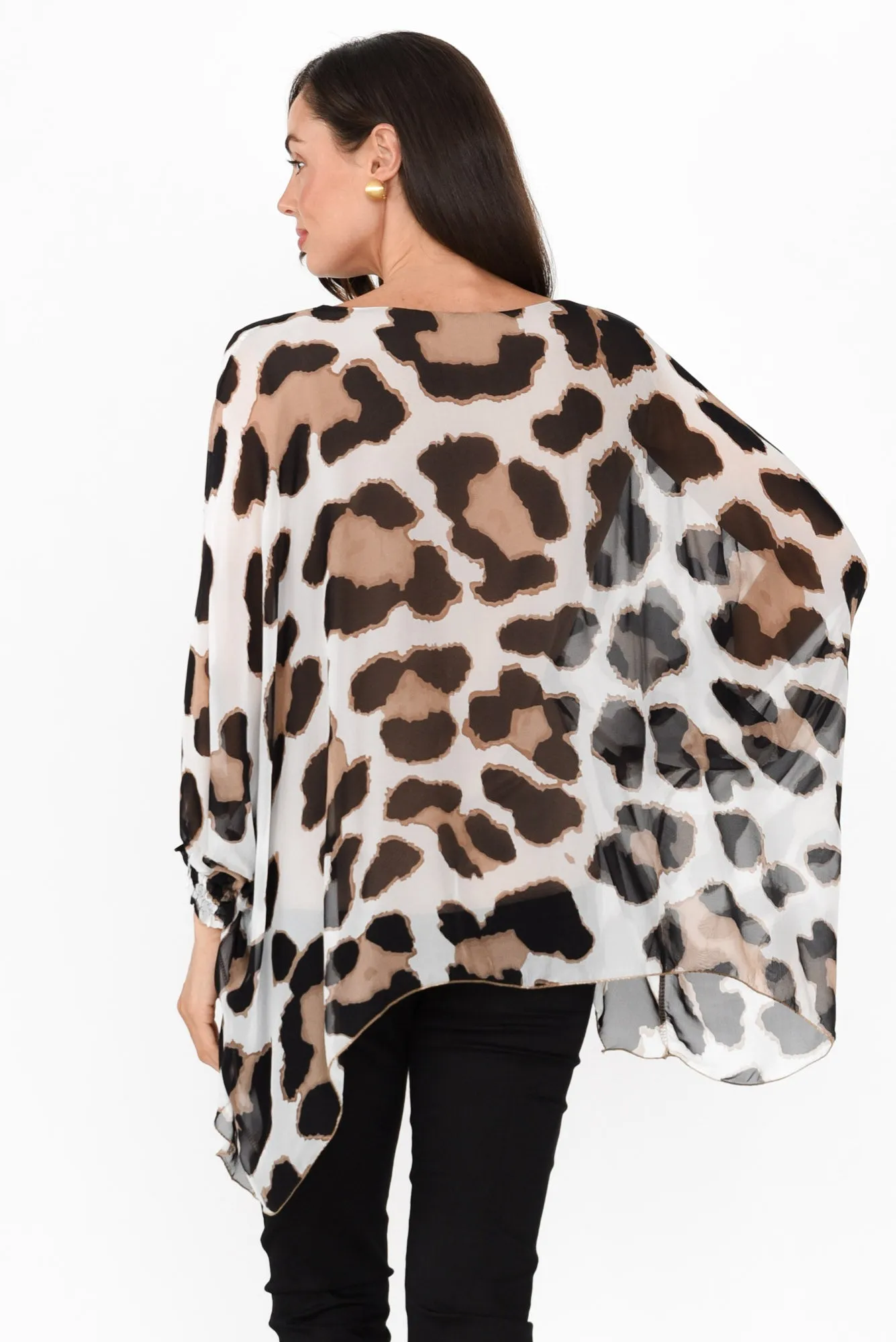 Cartier Brown Leopard Silk Layer Top