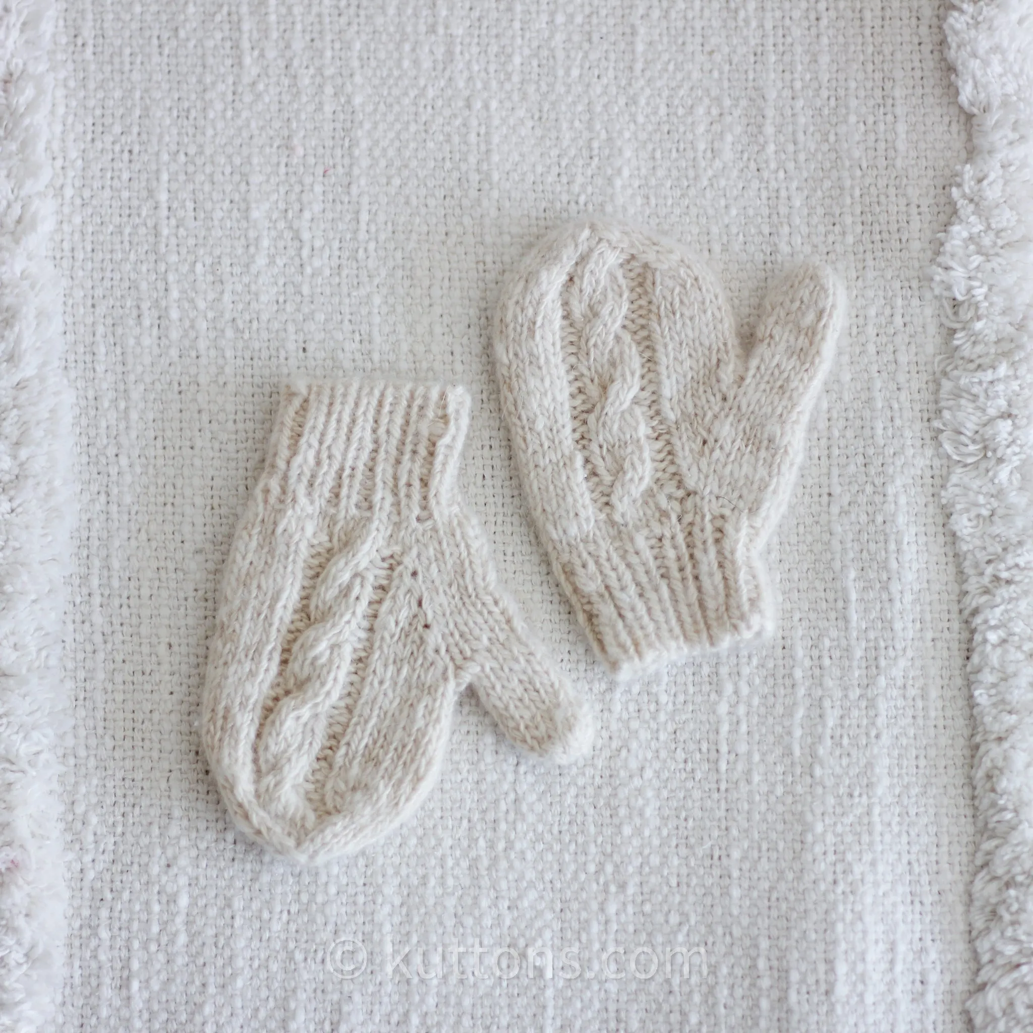 Cashmere Mitts for Babies, Toddlers - Ultrasoft Pashmina | Milk White