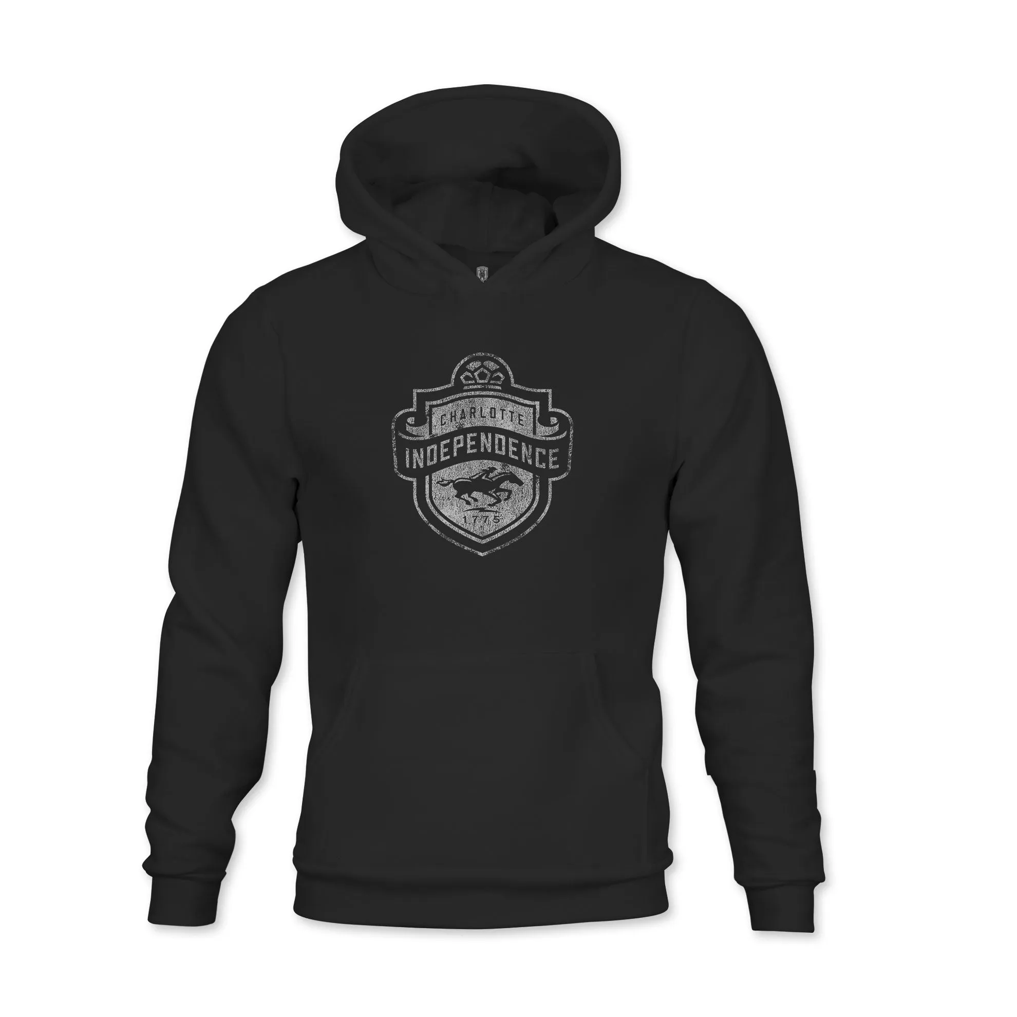 Charlotte Independence Mono Badge Youth Fleece Pullover Hoodie - Black