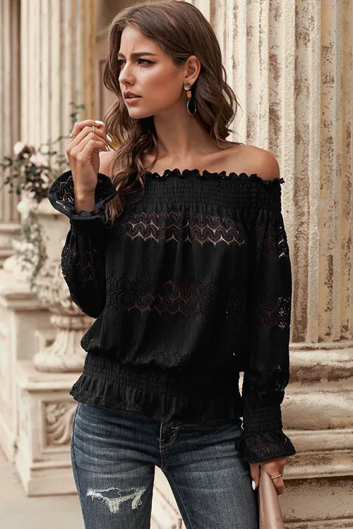 Cherished Memories Off Shoulder Lace Top