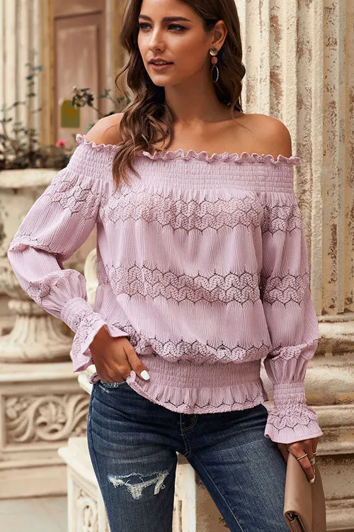 Cherished Memories Off Shoulder Lace Top